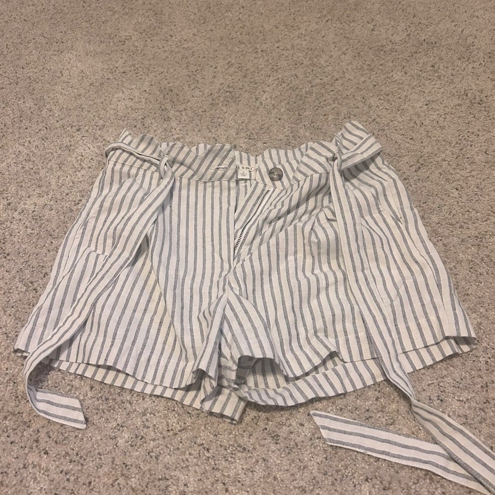 Miami brand womens large shorts.  Cream with blue stripe